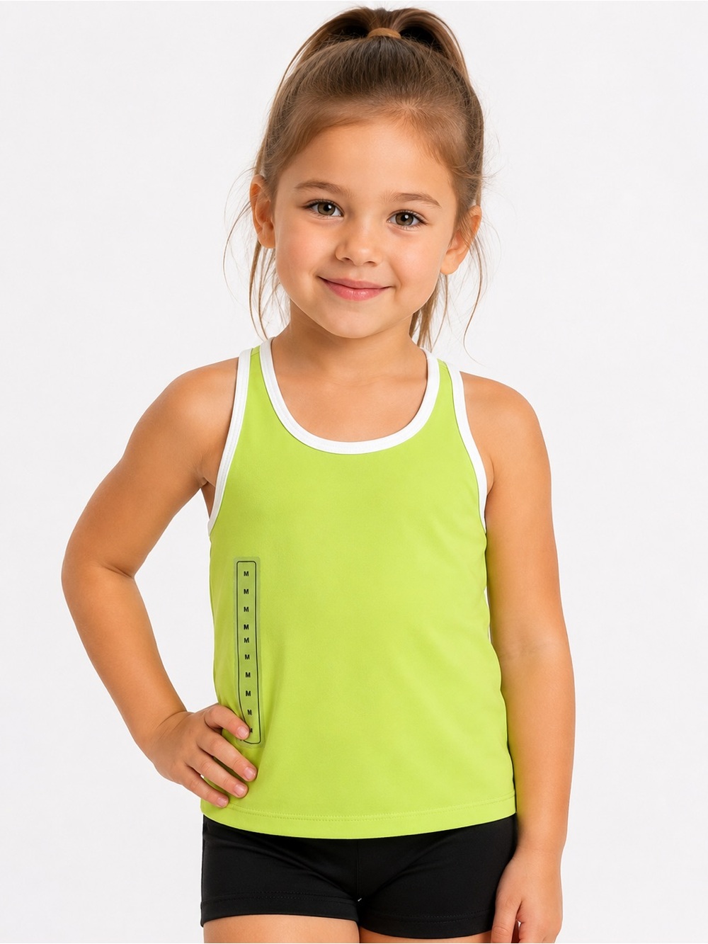 DSG Neon Pear Girls Tank Top with White Trim NWT size Medium Youth